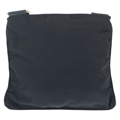 Prada Tessuto Black Silver Nylon Shoulder Bag