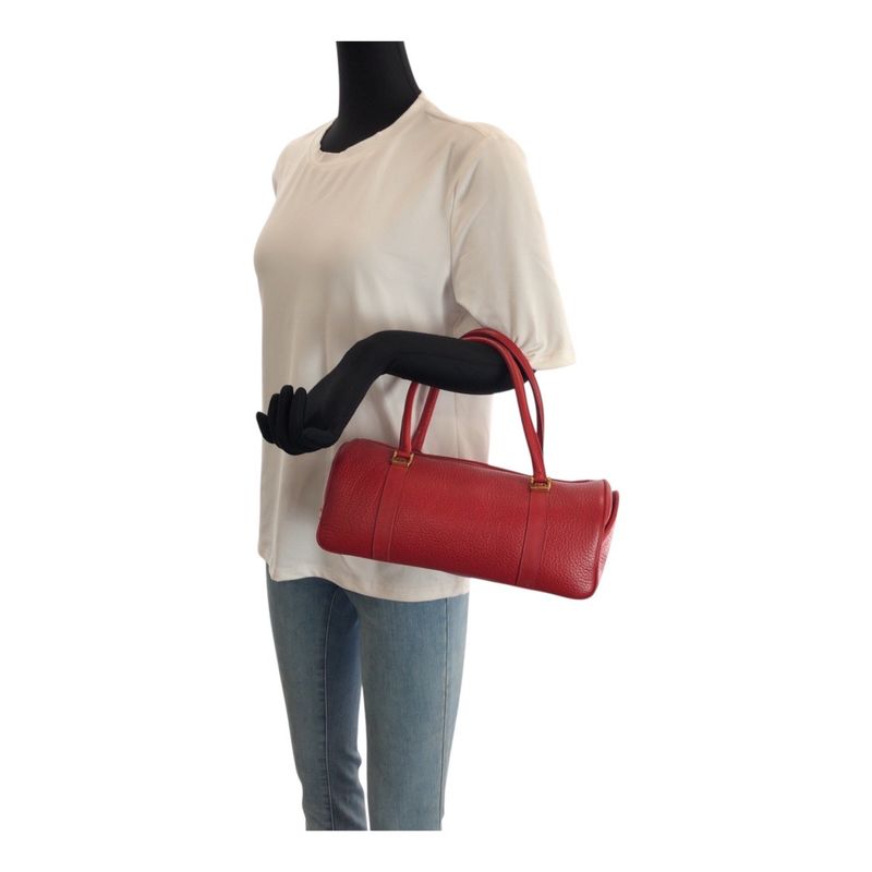 Gucci Vintage Interlocking Red Gold Leather 000 58 Mini Boston Bag