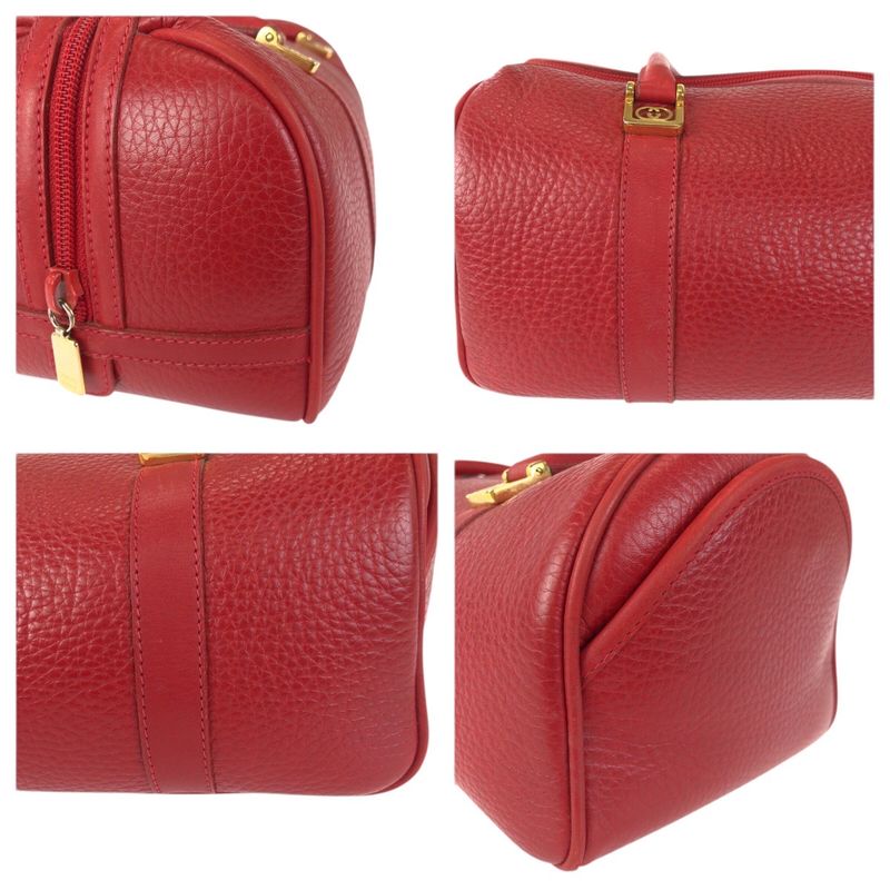 Gucci Vintage Interlocking Red Gold Leather 000 58 Mini Boston Bag