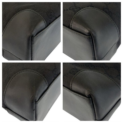 Gucci Black Silver GG Canvas Leather Tote