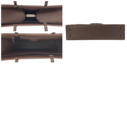 Gucci Bamboo 2-Way Brown Gunmetal Leather 002 Tote Shoulder Bag