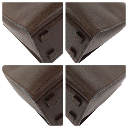 Gucci Bamboo 2-Way Brown Gunmetal Leather 002 Tote Shoulder Bag