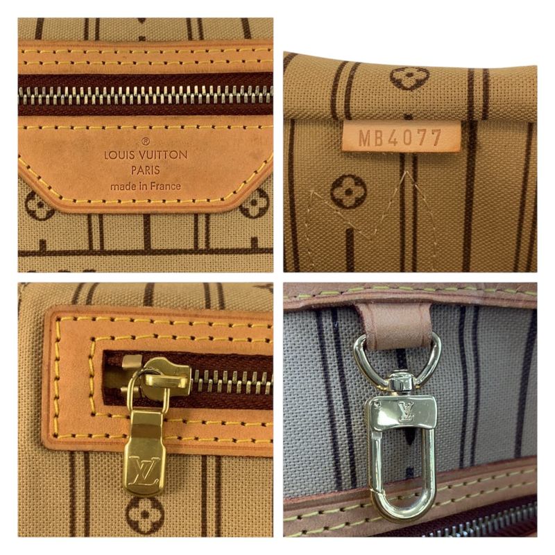 Louis Vuitton Monogram Neverfull PM Brown Gold Tote