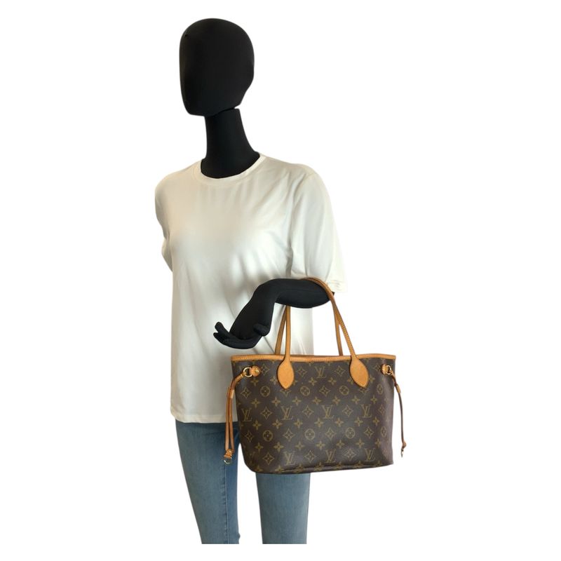 Louis Vuitton Monogram Neverfull PM Brown Gold Tote