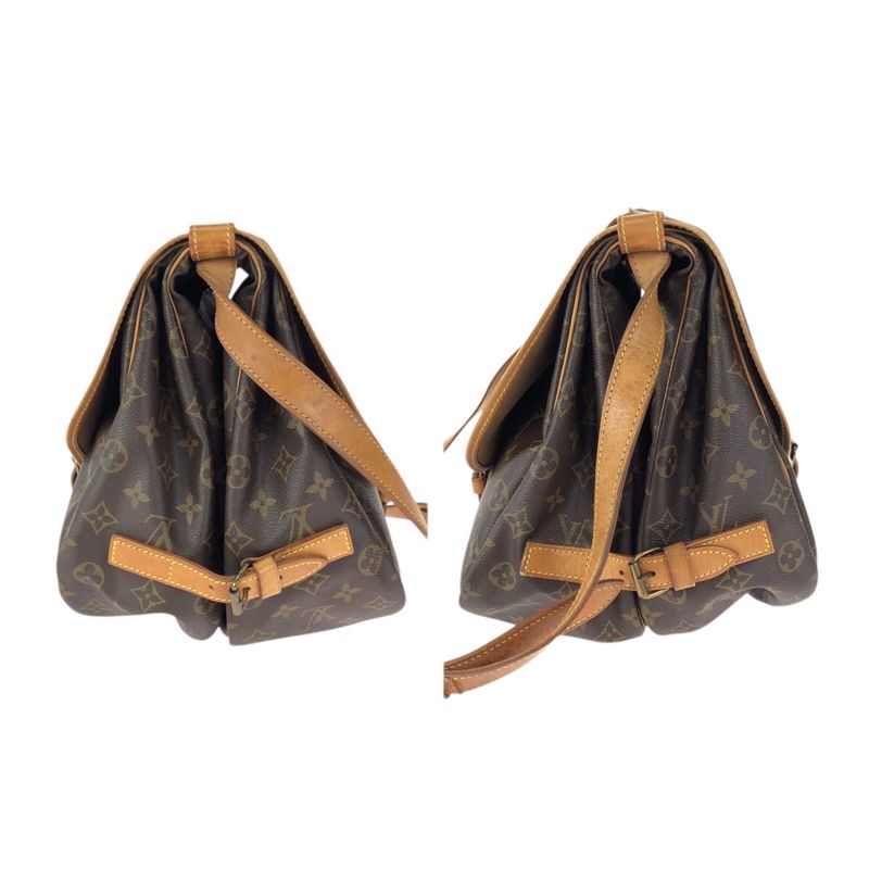 Louis Vuitton Monogram Saumur 35 Brown Gold Leather Shoulder Bag