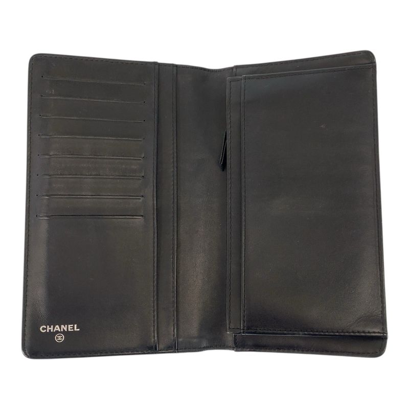 Chanel CC Logo Black Leather Wallet