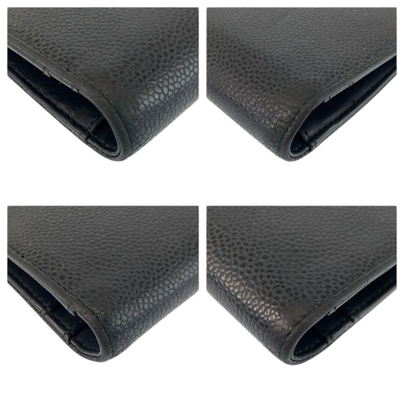 Chanel CC Logo Black Leather Wallet