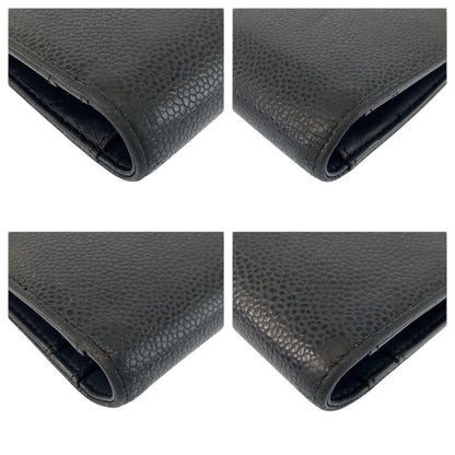 Chanel CC Logo Black Leather Wallet