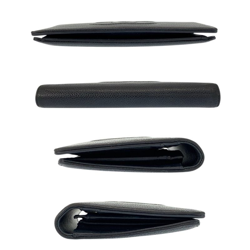 Chanel CC Logo Black Leather Wallet