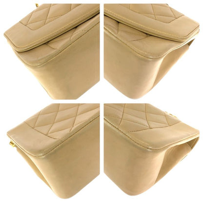 Chanel Vintage Diana Quilted Beige Gold Lambskin Chain Shoulder Bag