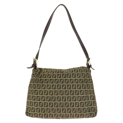 Fendi Vintage Zucchino Mamma Bucket Brown Canvas Leather Shoulder Bag