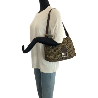 Fendi Vintage Zucchino Mamma Bucket Brown Canvas Leather Shoulder Bag