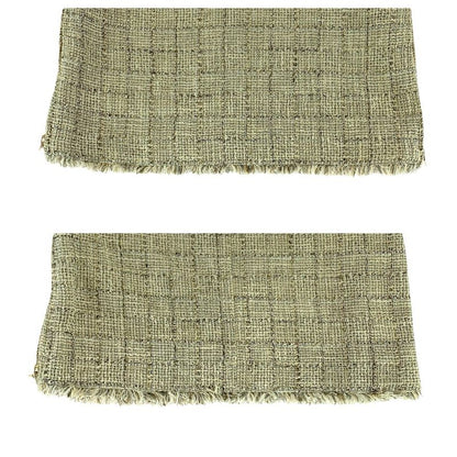 Chanel Tweed CC Logo with Hanger 34 Beige Gold Cotton Skirt