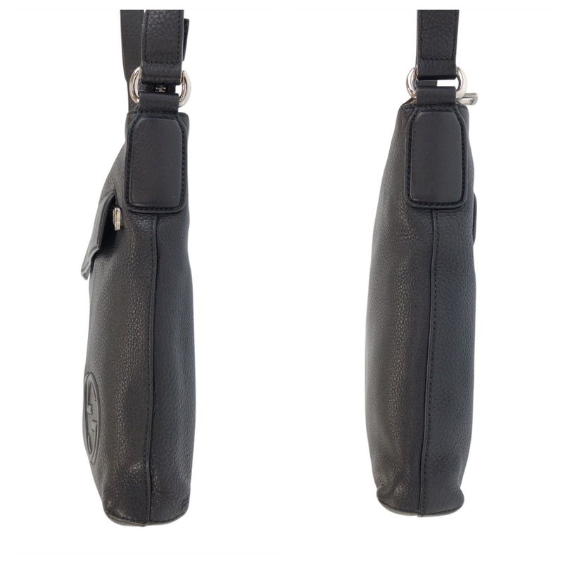 Gucci Interlocking Black Silver Leather Shoulder Bag