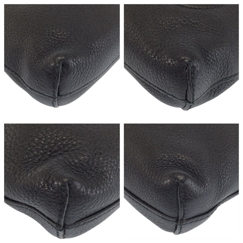 Gucci Interlocking Black Silver Leather Shoulder Bag