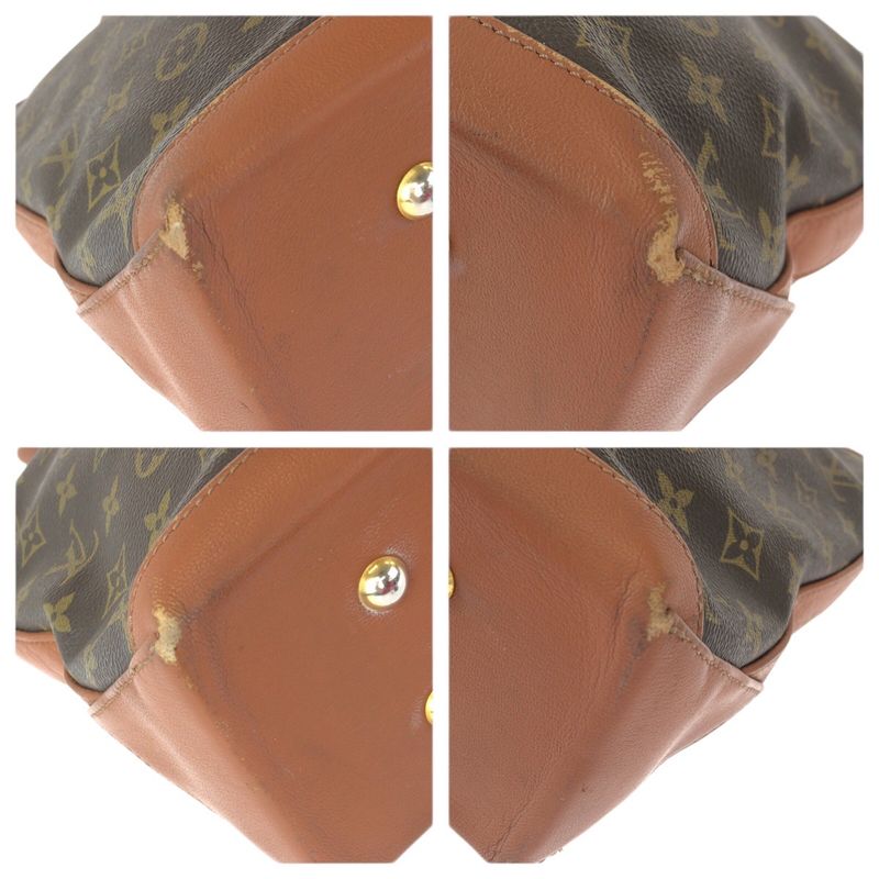 Louis Vuitton Monogram Sac Weekend Brown Gold Leather Tote