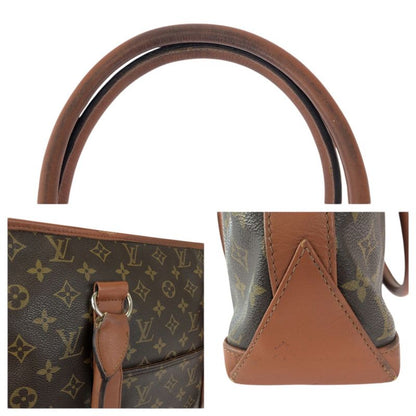 Louis Vuitton Monogram Sac Weekend Brown Gold Leather Tote