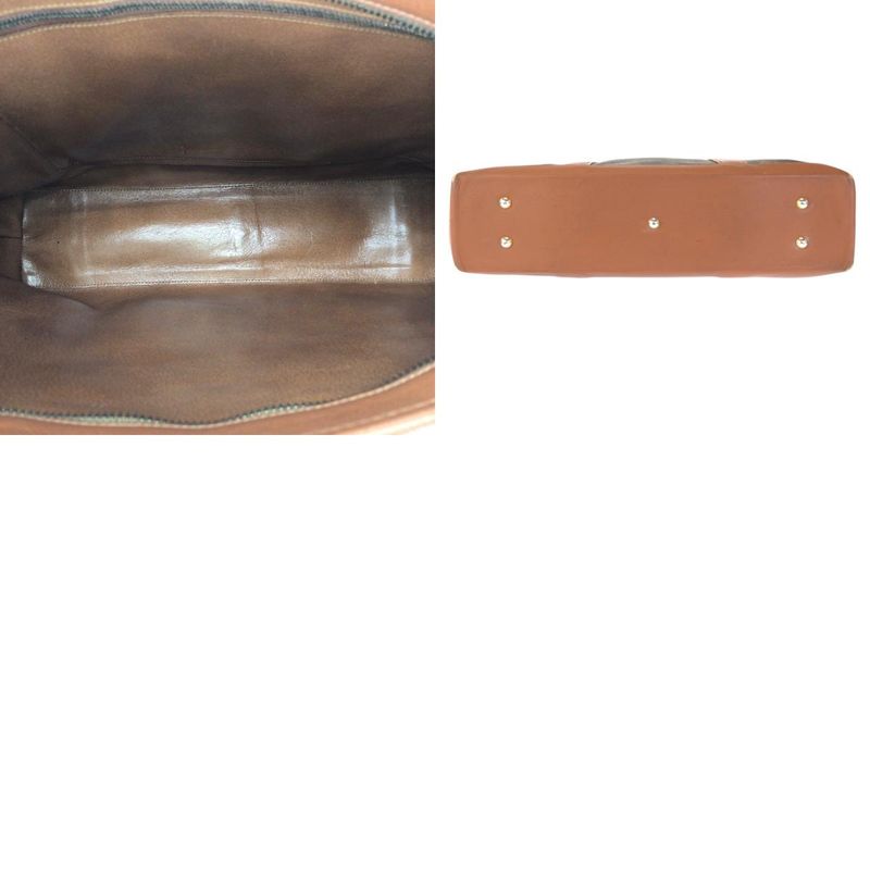 Louis Vuitton Monogram Sac Weekend Brown Gold Leather Tote