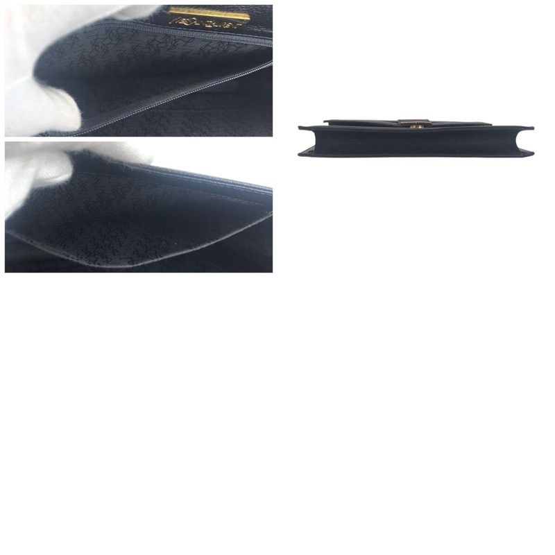 Saint Laurent Yves Vintage YSL Black Leather Clutch
