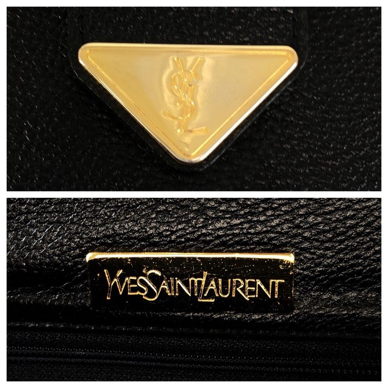 Saint Laurent Yves Vintage YSL Black Leather Clutch