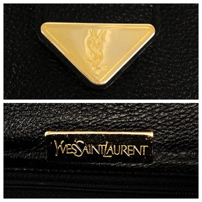 Saint Laurent Yves Vintage YSL Black Leather Clutch