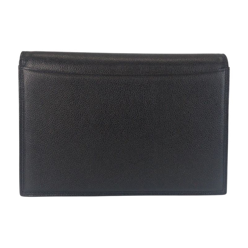 Saint Laurent Yves Vintage YSL Black Leather Clutch