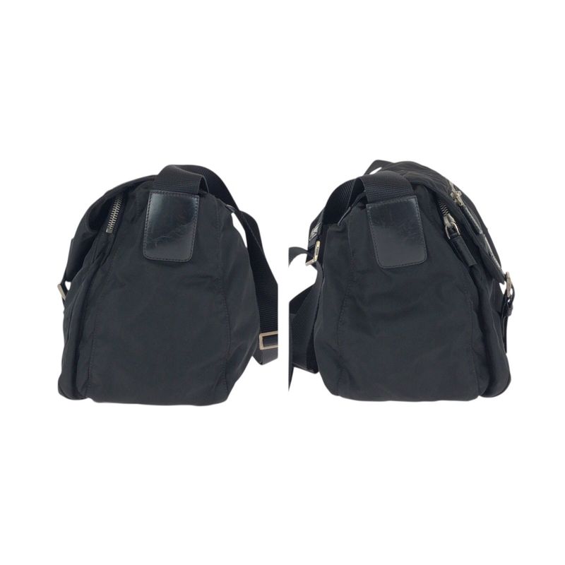 Prada Tessuto Black Nylon Leather Shoulder Bag
