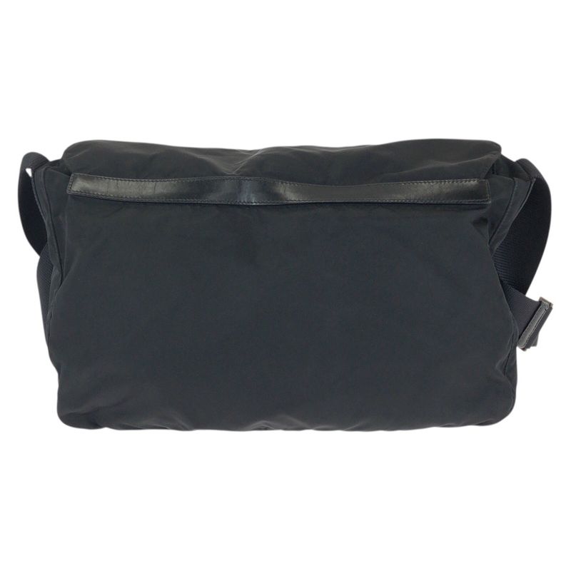 Prada Tessuto Black Nylon Leather Shoulder Bag