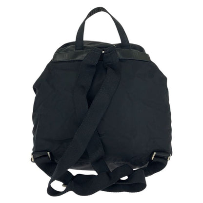 Prada Tessuto Black Silver Nylon Leather Backpack