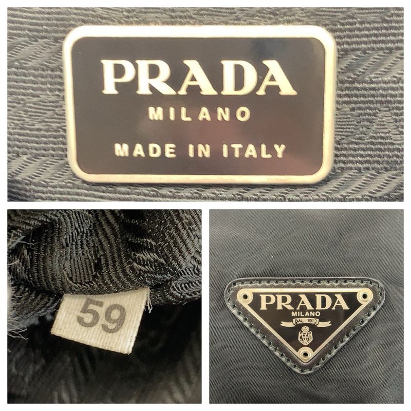 Prada Tessuto Black Silver Nylon Leather Backpack