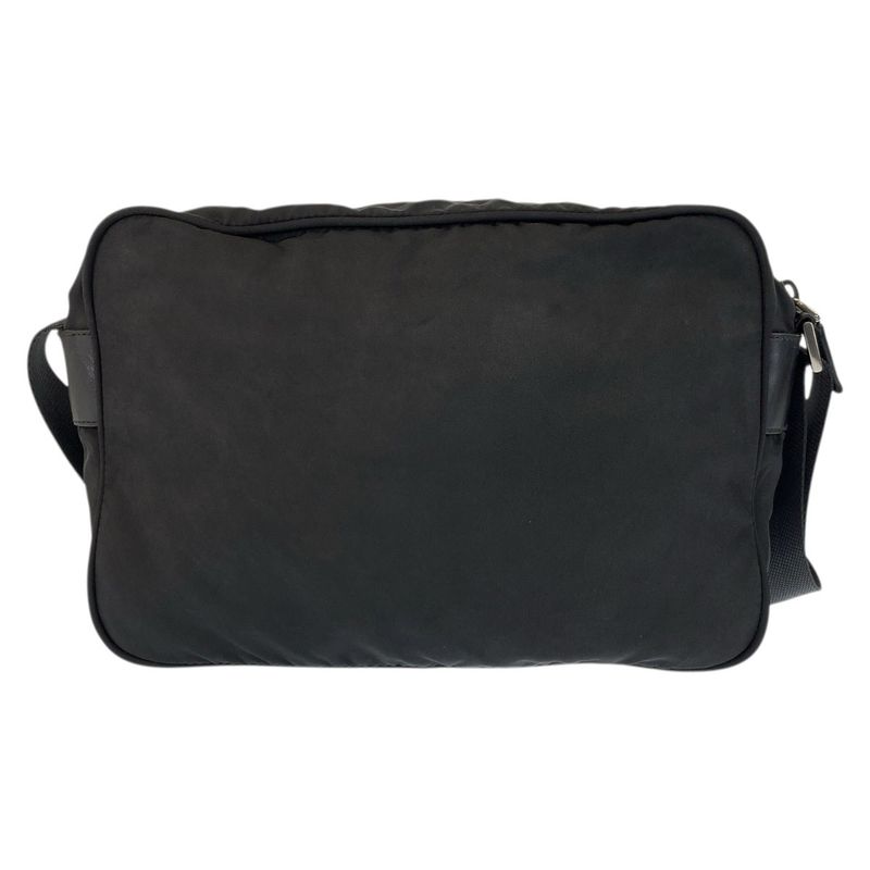 Prada Tessuto Black Silver Nylon Shoulder Bag Pochette