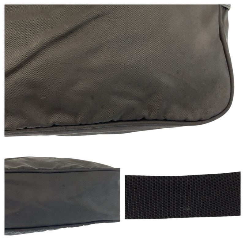 Prada Tessuto Black Silver Nylon Shoulder Bag Pochette