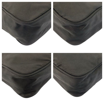 Prada Tessuto Black Silver Nylon Shoulder Bag Pochette