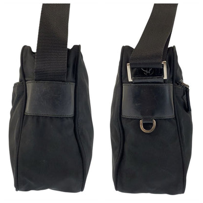 Prada Tessuto Black Silver Nylon Shoulder Bag Pochette