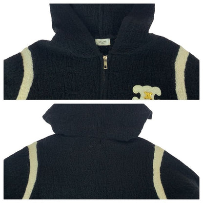 Celine Hoodie M Not Available in Japan Black White Wool Sweater Knit Long Sleeve