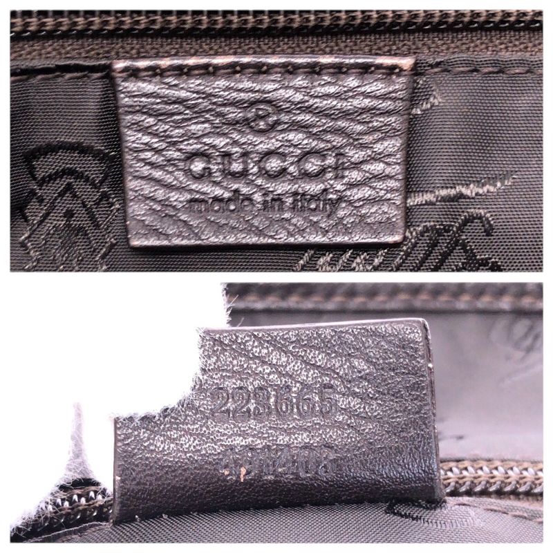 Guccissima Dark Brown Silver Leather Shoulder Bag