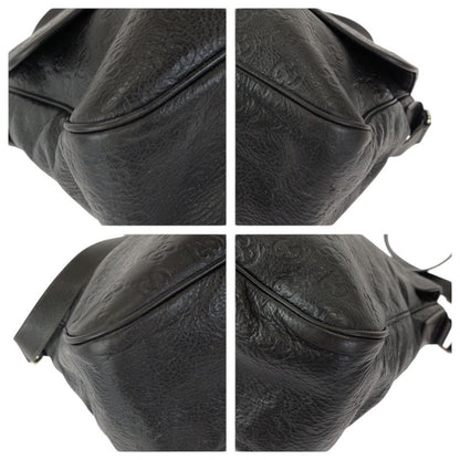 Guccissima Dark Brown Silver Leather Shoulder Bag
