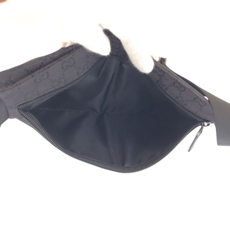 Gucci Black Silver GG Canvas Leather 018 Belt Bag Waist Pouch