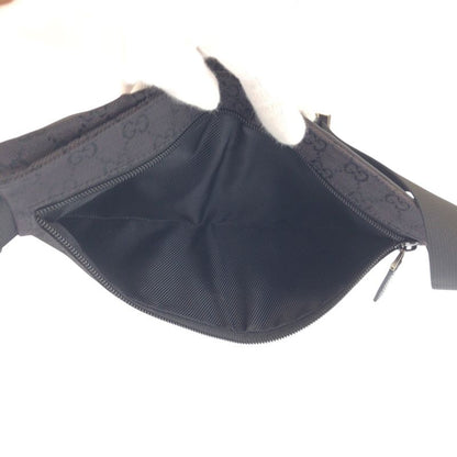 Gucci Black Silver GG Canvas Leather 018 Belt Bag Waist Pouch