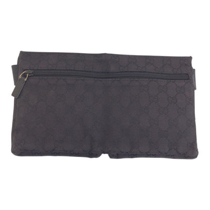 Gucci Black Silver GG Canvas Leather 018 Belt Bag Waist Pouch
