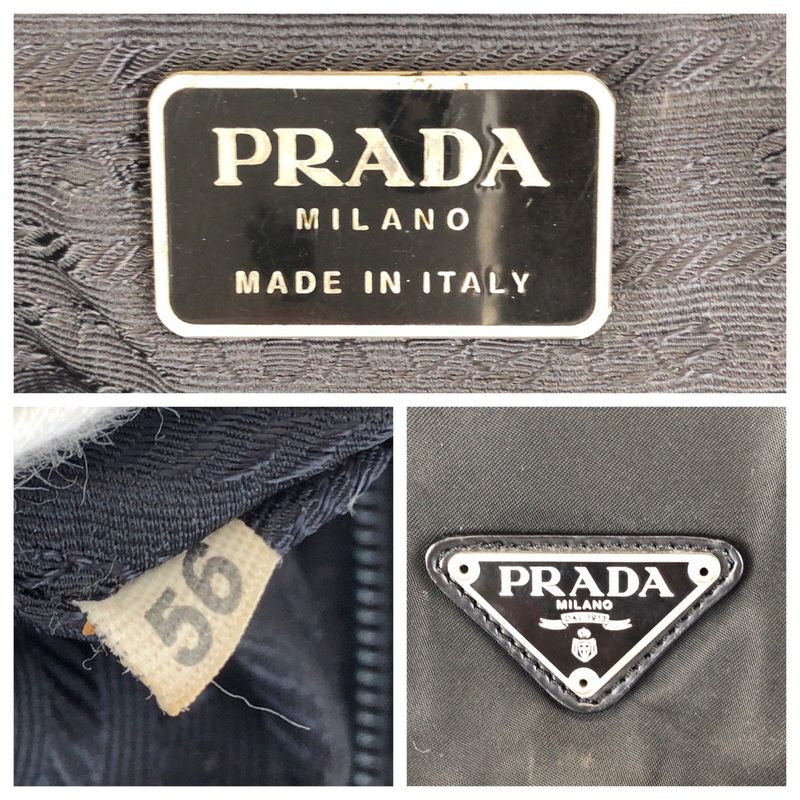 Prada Tessuto Black Silver Nylon Leather Backpack
