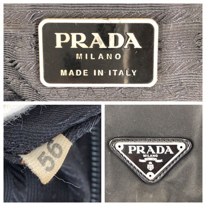 Prada Tessuto Black Silver Nylon Leather Backpack