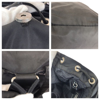 Prada Tessuto Black Silver Nylon Leather Backpack