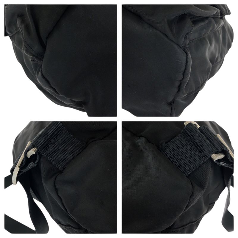 Prada Tessuto Black Silver Nylon Leather Backpack