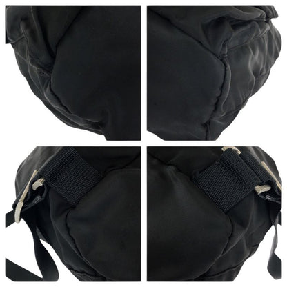 Prada Tessuto Black Silver Nylon Leather Backpack