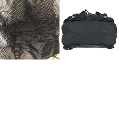 Prada Tessuto Black Silver Nylon Leather Backpack