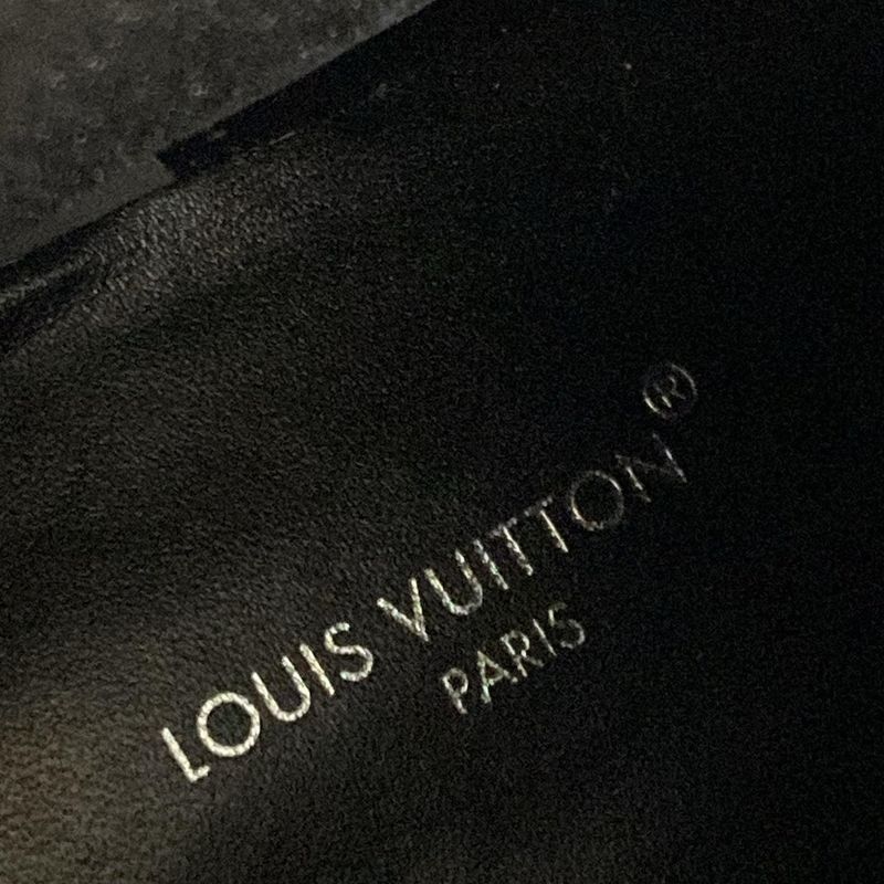 Louis Vuitton Short Boots 36.5 Black Monogram Canvas Leather