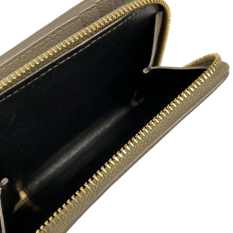Saint Laurent Paris Bifold Wallet Tiny Gray Zip Around Leather