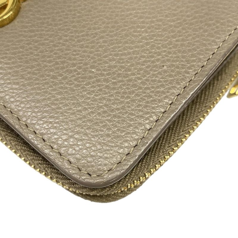 Saint Laurent Paris Bifold Wallet Tiny Gray Zip Around Leather
