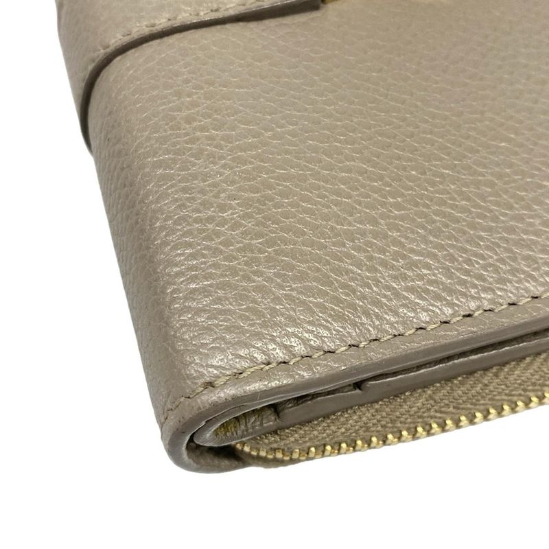 Saint Laurent Paris Bifold Wallet Tiny Gray Zip Around Leather